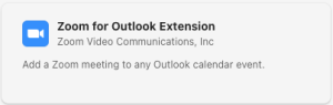 click the zoom for outlook extension app in the search results